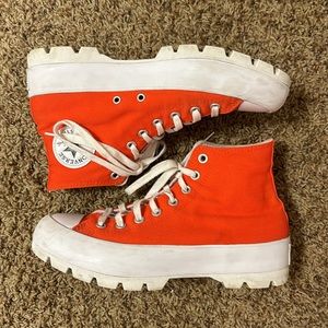 Orange High Top Converse (Size 9.5)